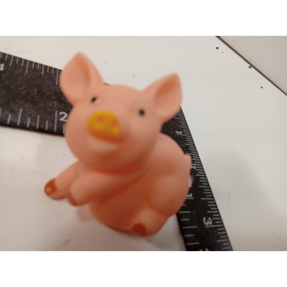 Pink Pig Rubber Chew Dog Toy XS Small Puppy Squeaker Dental Pet Play Cute